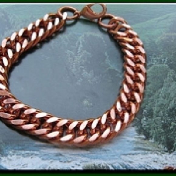 Men's Solid Copper Bracelet CB738G - 1/2